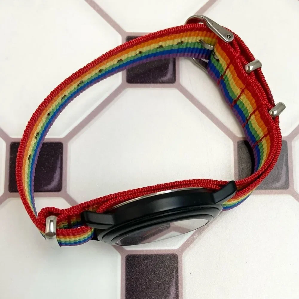 Vintage 1996 Joe Boxer X Timex Wheel of Fortune Men's Unisex Watch Rainbow Strap